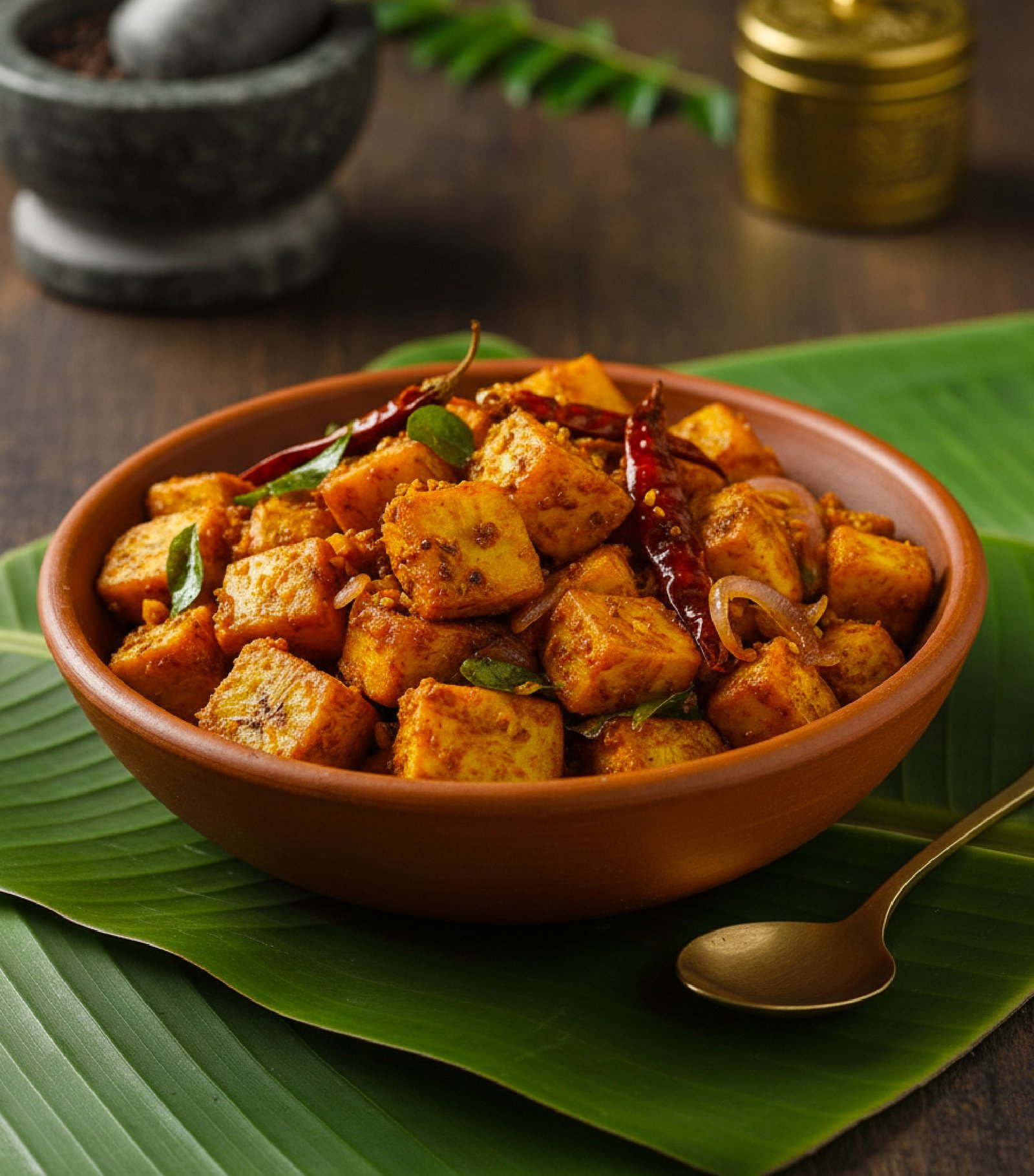 Potato Beetroot Mezhukkupuratti