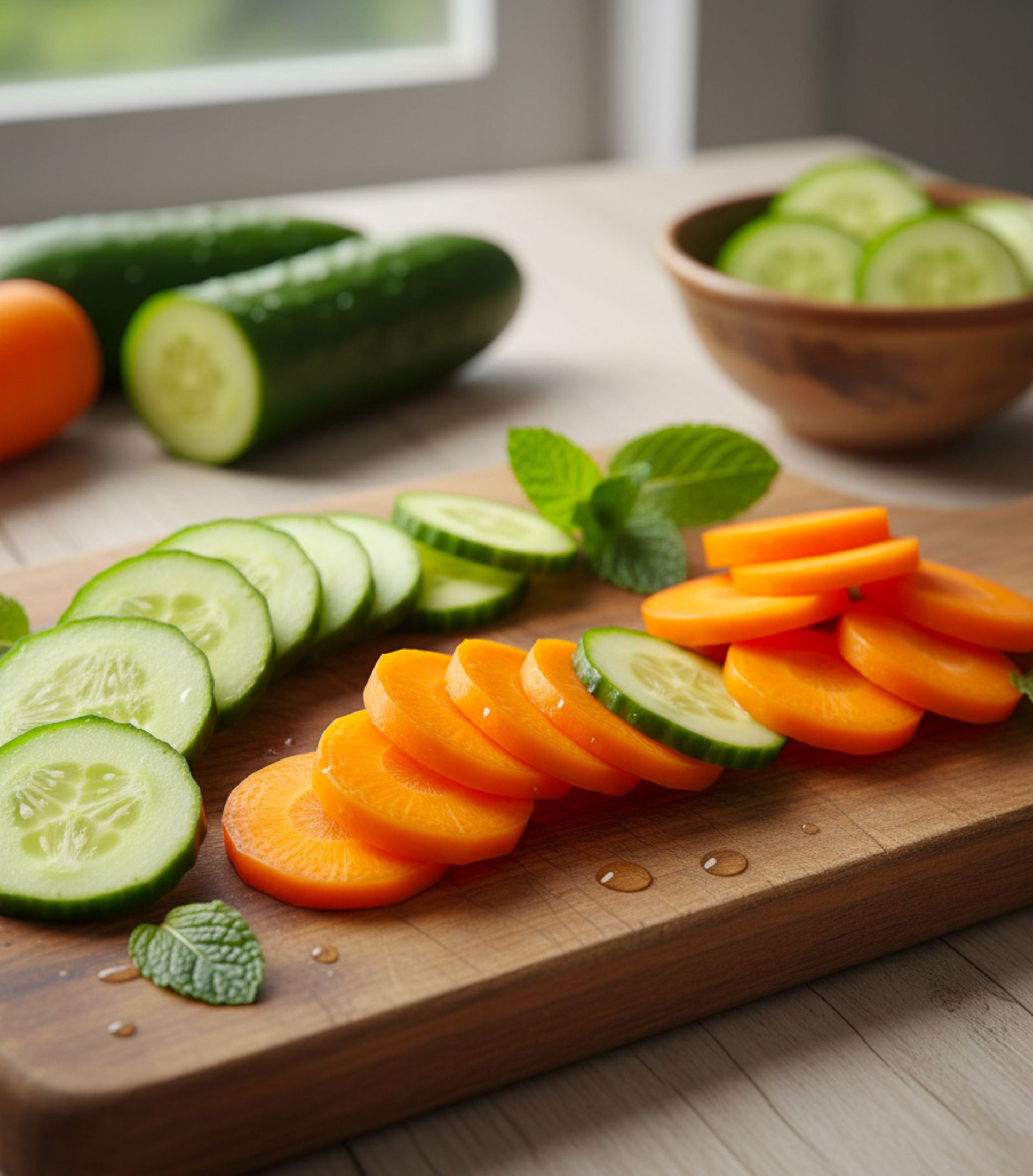 Sliced Carrot and Cucumber 