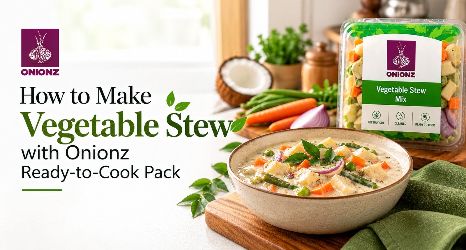 How to Make Vegetable Stew with Onionz Ready-to-Cook Pack