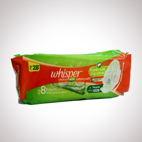 Whisper Choice Aloe Cottony Soft ( 7 Pads) Regular with wings