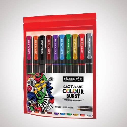 Octane Gel Pen 10 Colours (With Gold & Silver)